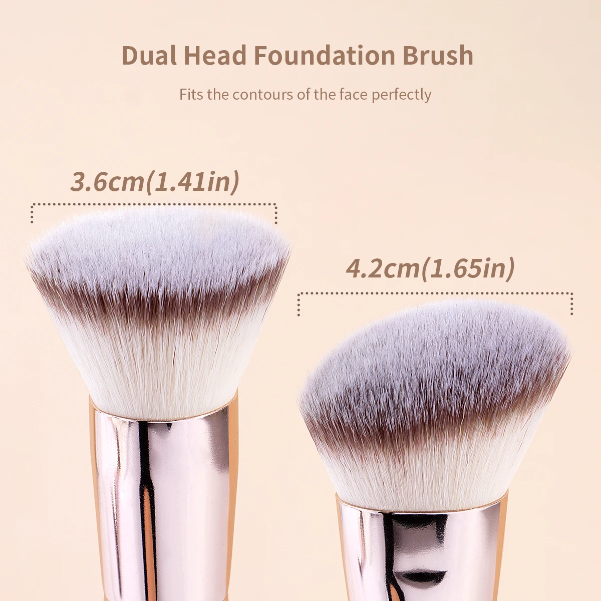 MAANGE 1PCS Foundation Makeup Brushes Double-Ended Contour Makeup Brush for Blending Liquid Cream Powder Cosmetic Make Up Tool 4