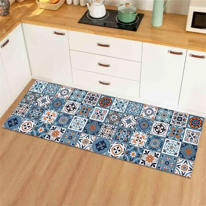 VIKAMA Kitchen Runner Teppich, lang, rutschfest, Gummi, für die Küche, weicher Teppich – gepolsterte Komfortmatte für Küche, Flur, Heimdekoration