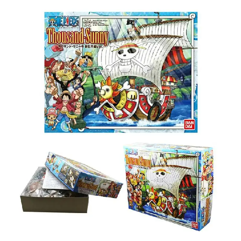 Bandai Anime One Piece Thousand Sunny Going Merry Model DIY Assembled Boat  Models Figure Collection Model Assembled Ship Toy New