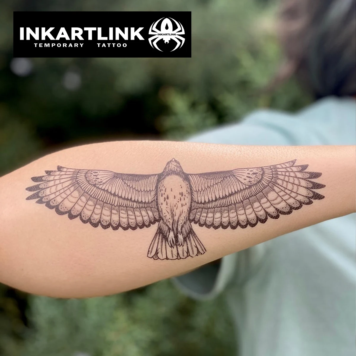 Adelaar Met Vleugels Uitgespreid Tijdelijke Tattoo, Duurt Tot 15 Dagen  Nieuwe Technologie Magische Waterdichte Semi-Permanente Sticker. -  AliExpress, image size:1200x1200
