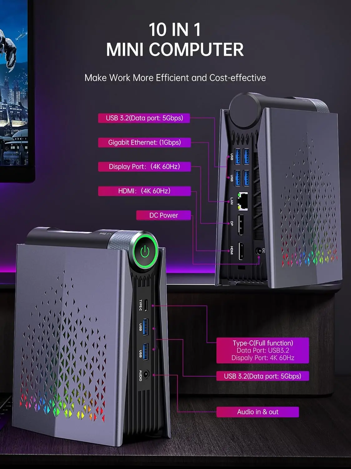 ACEMAGIC ミニPC Ryzen 7 6800H 16GB/512GB Amazon.com: ACEMAGIC Mini PC AMD Ryzen 7 6800H, Mini Gaming PC