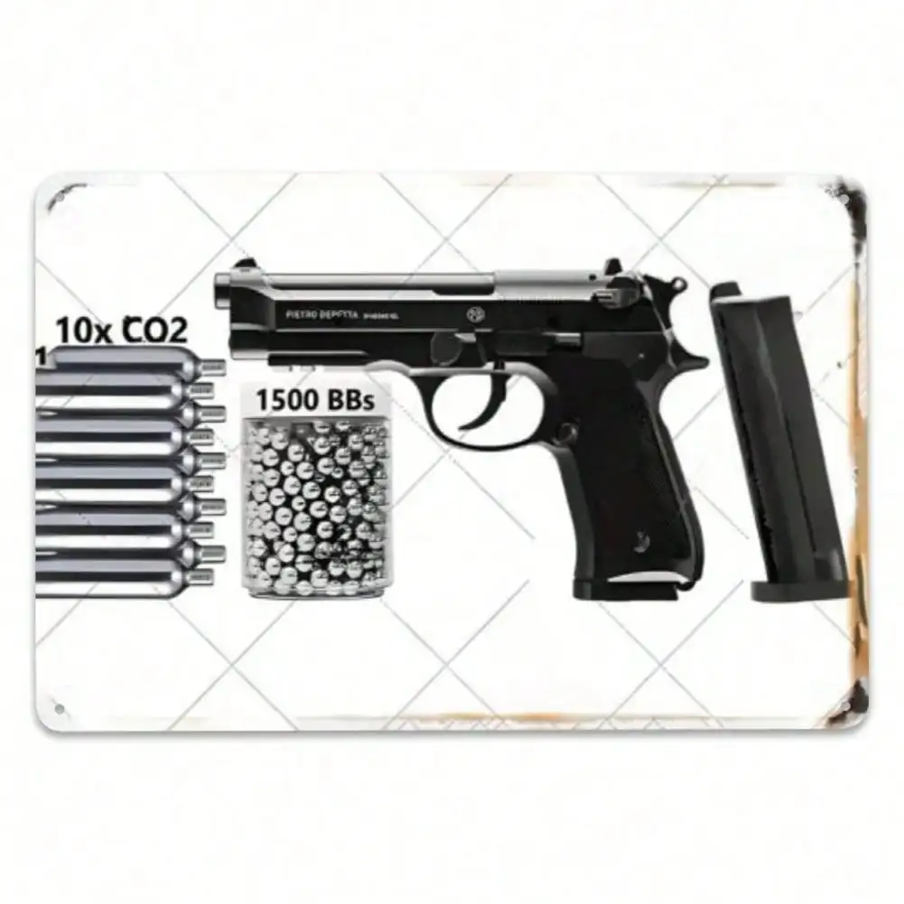 Beretta 92FS CO2 BB Pistol Airgun Set – Metal .177 Caliber, Realistic Recoil, 65% Off