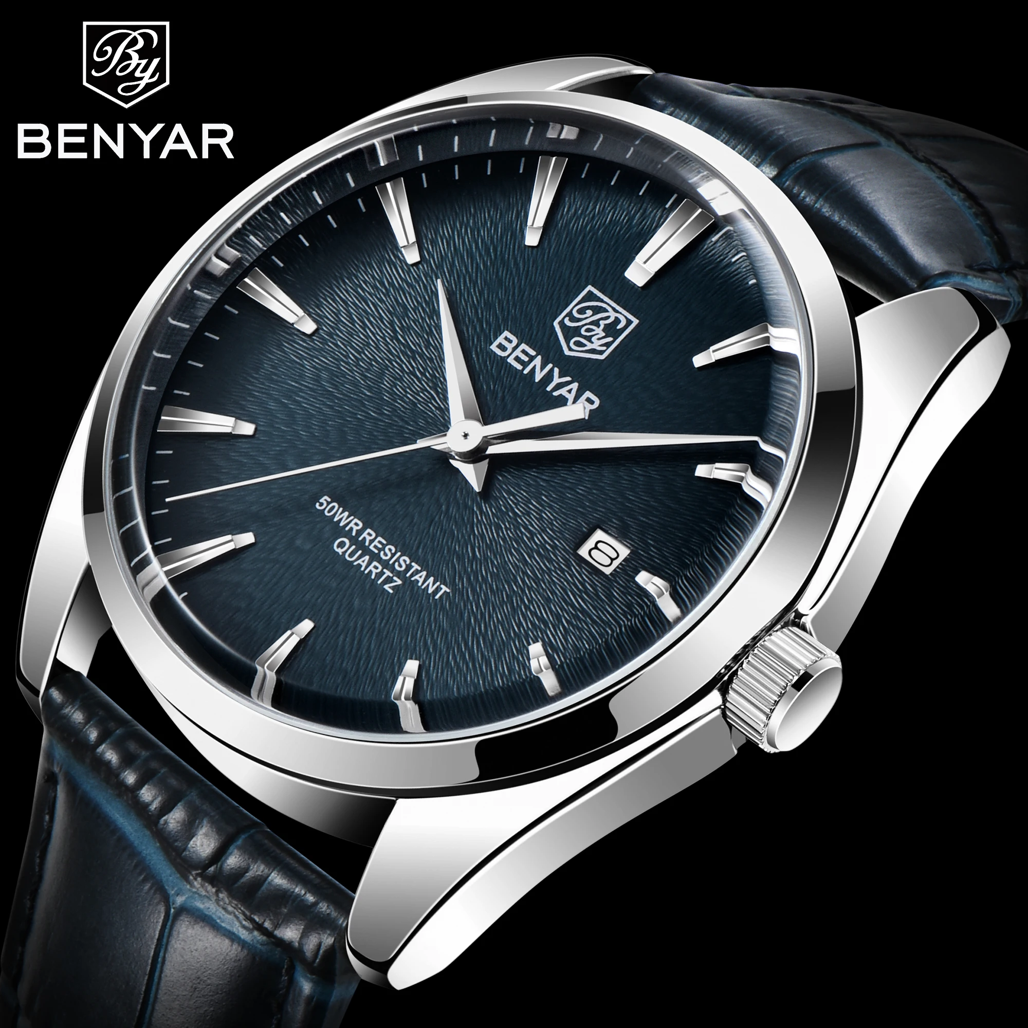 2021 New BENYAR Design Top Brand Luxury Watch men’s Quartz Watch fashion simple moisture-proof business leather watch