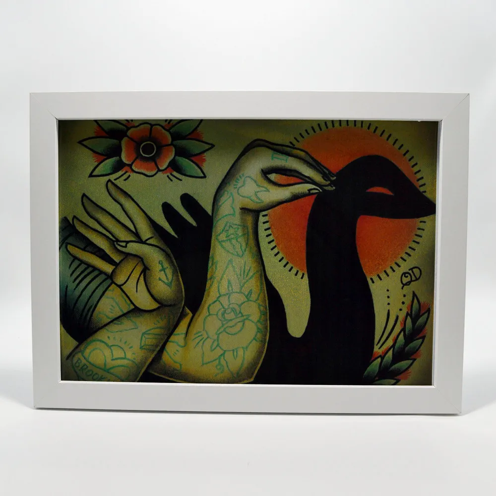 

Голографическая виниловая наклейка на стену великая модная тату художественный плакат-Потрясающая винтажная Настенная картина для украшения вашей комнаты 1