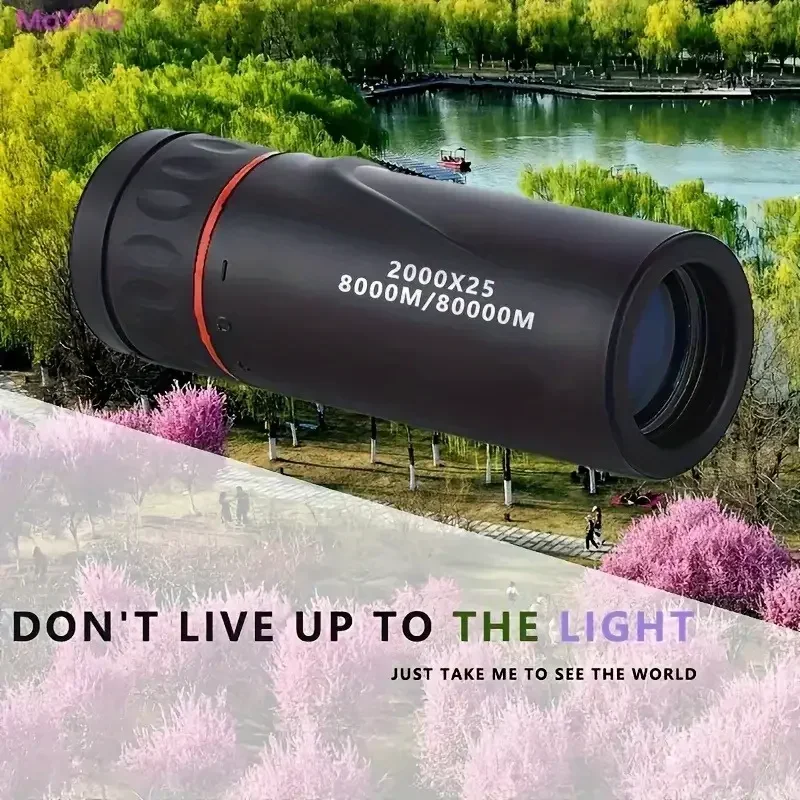 Outdoor 2000x25 HD Monocular Telescope Mini Portable Mobile Phone Telescope with Holder Camping Hunting Birdwatching Telescopes 2