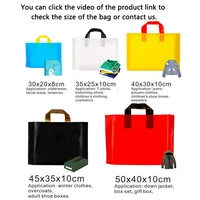 100pcs Custom Logo Colorful Plastic Shopping Bags with Handle – Personalized Gift Bags, One-Color Double-Sided Print, Free Design Service - Image 2
