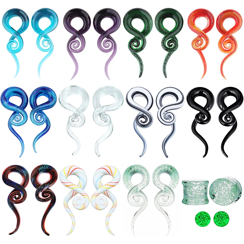 COOEAR Glas Plugs & Tunnel Galaxy - Piercing Expander 2g Bis 1 Zoll