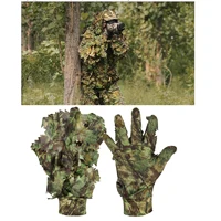 GUGULUZA, 1 пара хитрых камуфляжных перчаток с 3D листьями, удобные нескользящие прочные перчатки с полным пальцем для охоты на открытом воздухе, рыбалки, стрельбы CS