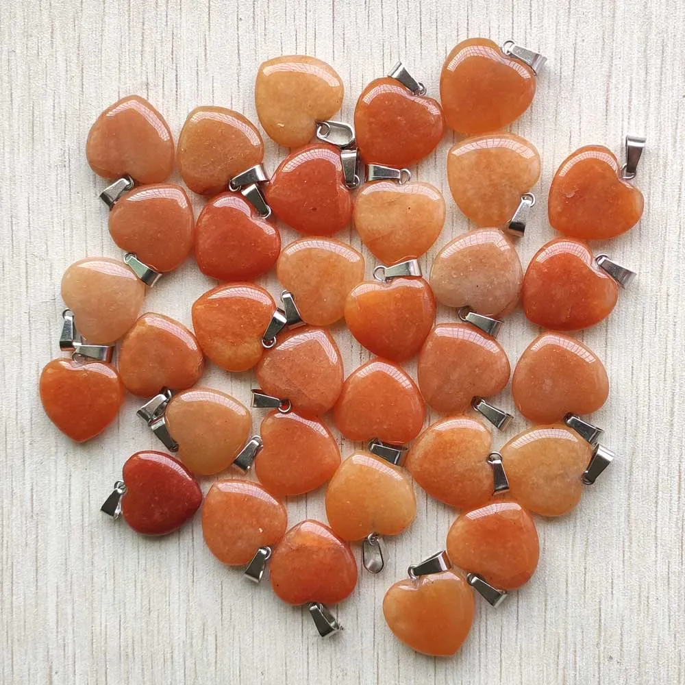 

Good quality natural red aventurine heart charm pendants for jewelry making free shipping Wholesale 50pcs/lot free shipping