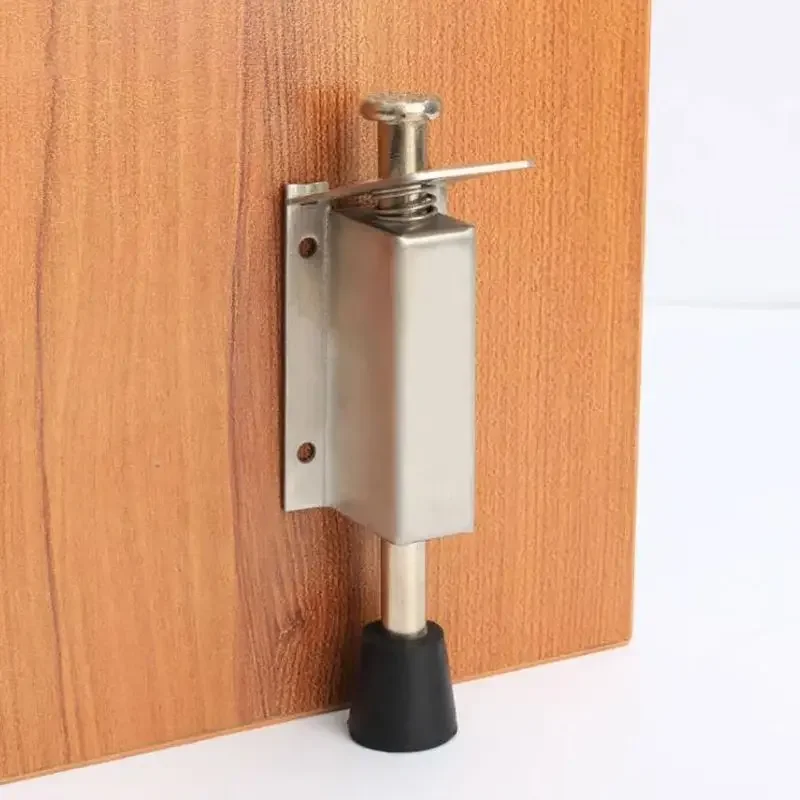 Kickdown Door Stopper Stainless Steel Spring Loaded Foot Pedal Door Stops Holder Heavy Duty Locks Holder 140mm deurstopper