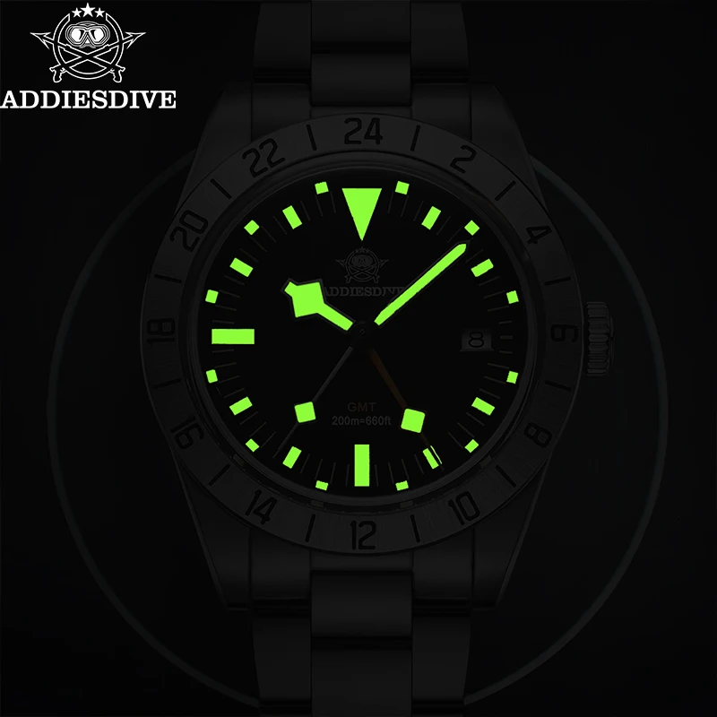 ADDIESDIVE 腕時計 GMTクォーツ 39mm Amazon | ADDIESDIVE GMT メンズ アナログ腕時計 39mm クォーツ