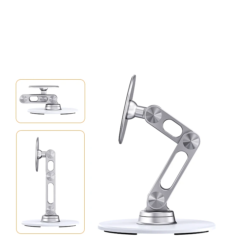 KIMDOOLE Desktop Magnetic Cellphone Stand Rotation Foldable Alloy Aluminum Phone Holder Desk Support for iPhone 12 13 14 Samsung