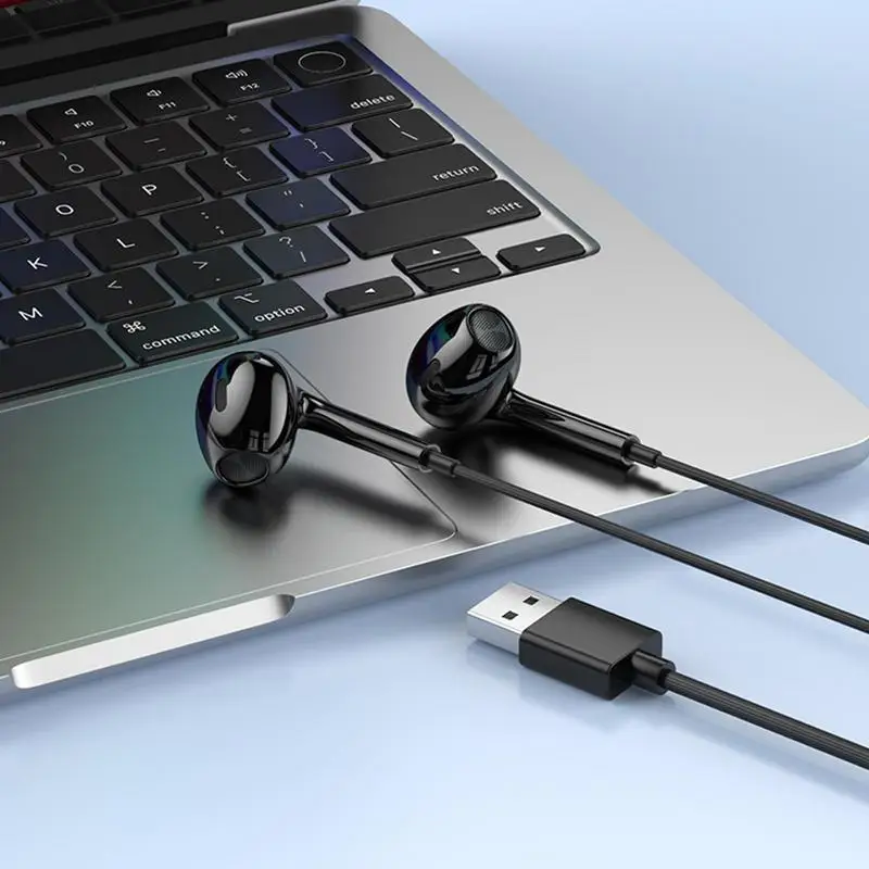 USB Earbuds with Microphone In-Ear USB C Headphone for Pc Hifi Stereo Wired Earphones/Earbuds/Headphone with Mic