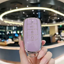 Premium Keychain Car Key Holder and Protective Cover (Purple silver)