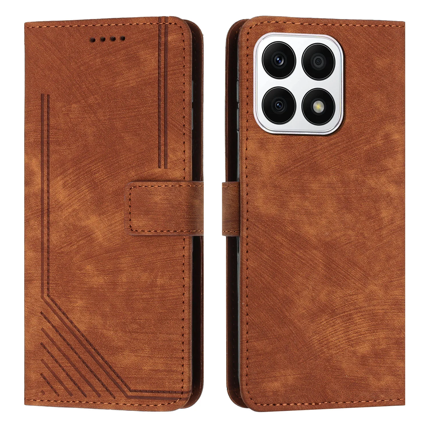 Geometric Line Leather Wallet Case Book with Flip Cover