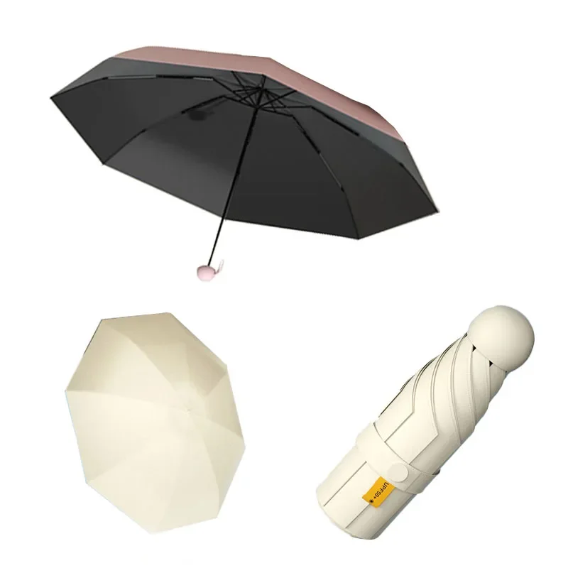 Portable Compact Summer Mini Umbrella: Anti-UV, Windproof, Dual-Use Sunshade & Parasol