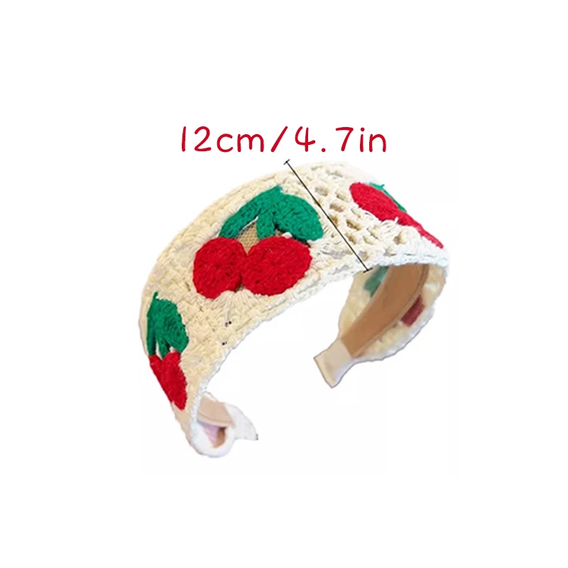 Sweet Flower Embroidery Kids Hair Hoops Colorful Knit Woolen Autumn Winter Wide Hairband for Girl Headwear hair bands hair accessories hair headband accessories