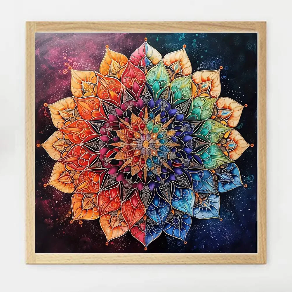 Cross stitch kit Cross Pattern Mandala Flower Cotton Thread Needlework Printed Canvas DIY Kits Home Decoration Gift