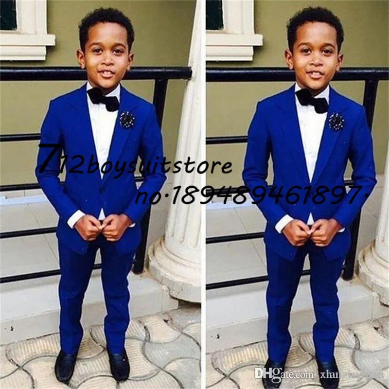 Royal Blue Suit for Boys Blazer Set of 2 Wedding Tuxedo Fashion Clothes