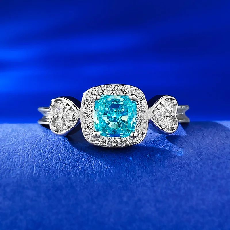 

Серебряное кольцо S925, 5*5 мм, круглые блестящие искусственные кольца, персонализированные модные Универсальные кольца, бутиковые ювелирные изделия для женщин