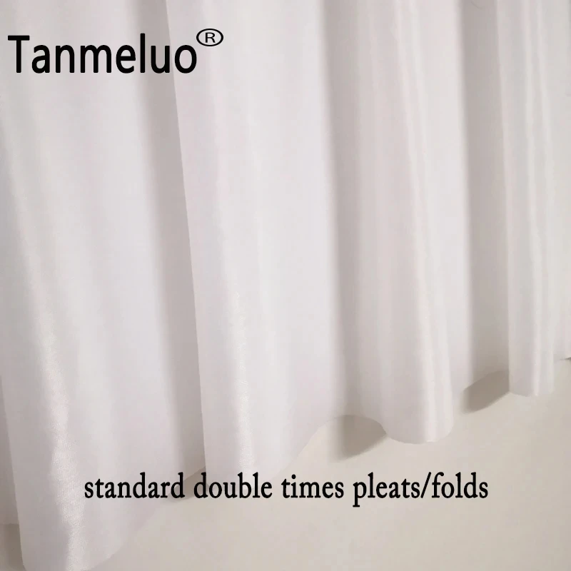 Rectangle White Table Skirts Ice Silk Ruffled Table Skirt Wedding Birthday Party Baby Shower Banquets Pleated Skirting