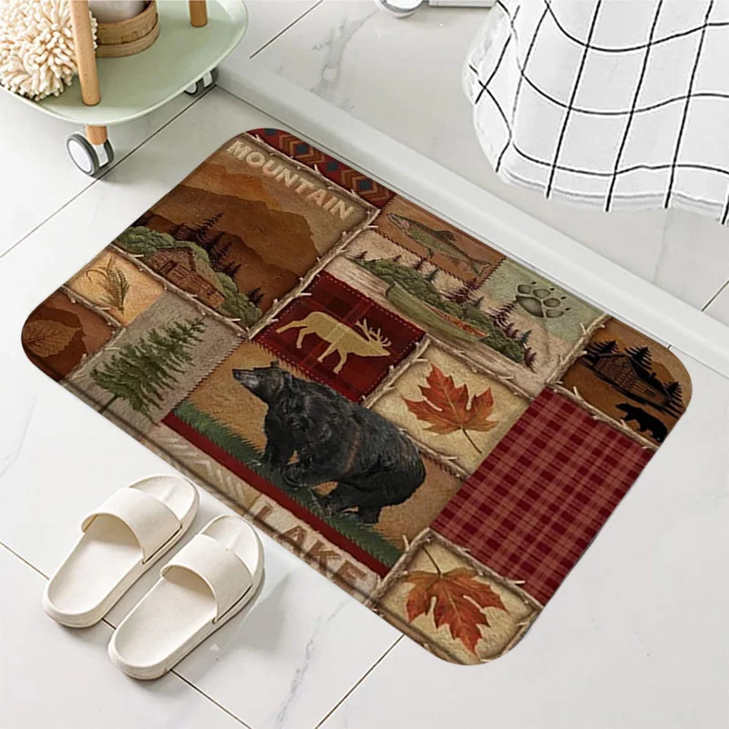 Bear Moose Wildlife Carpet for Living Room Decor Sofa Table Large Area Rugs Kitchen Hallway Balcony Rug Bedroom Entrance DoorMat 6