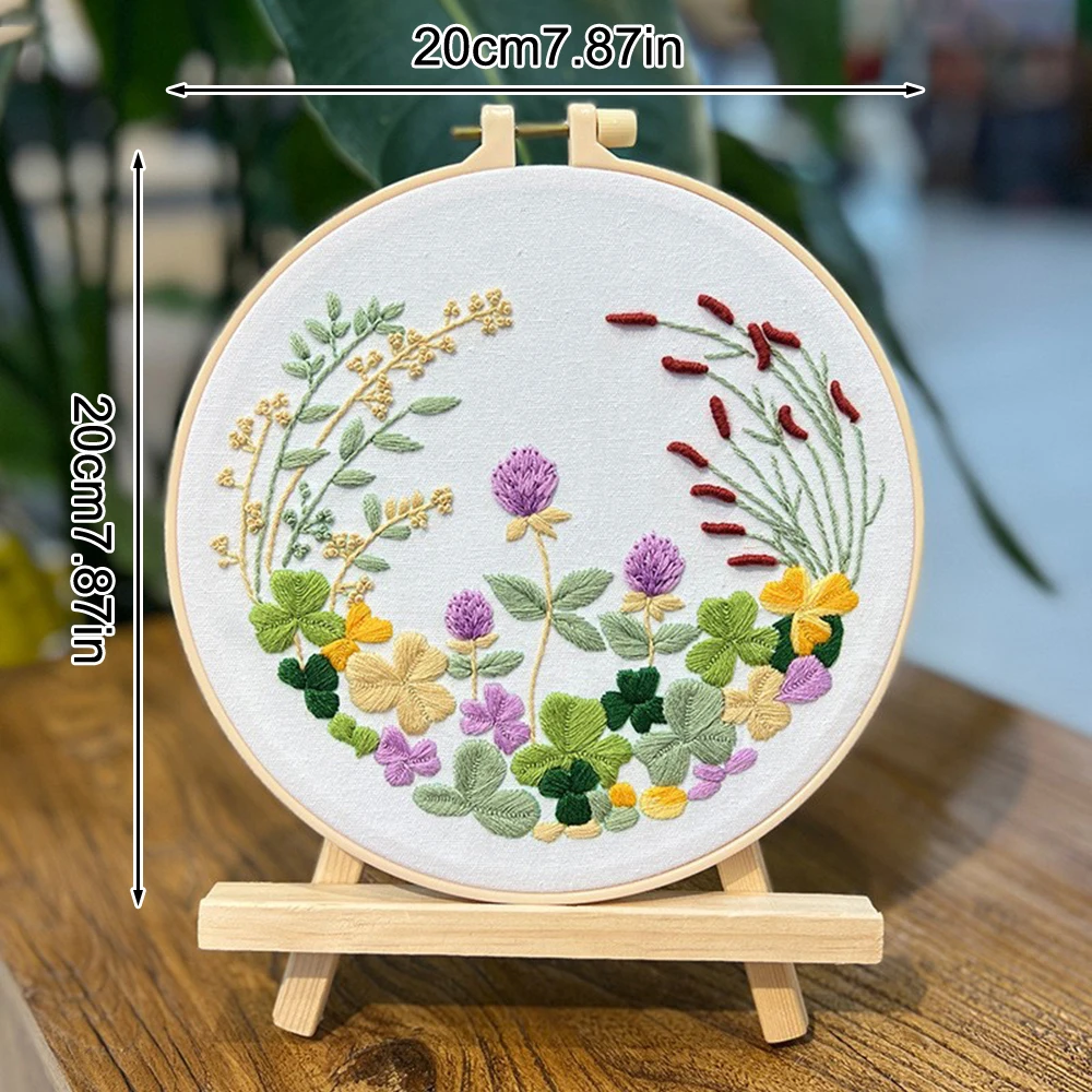 Simple Floral Embroidery Kit DIY Handmade Fabric Art with Creative Design embroidery kits