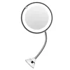 Flexible Gooseneck Makeup Mirror with LED Light 10X Magnifying Mirror Suction Cup Bright Diffused Light and 360 Degree Swivel 6