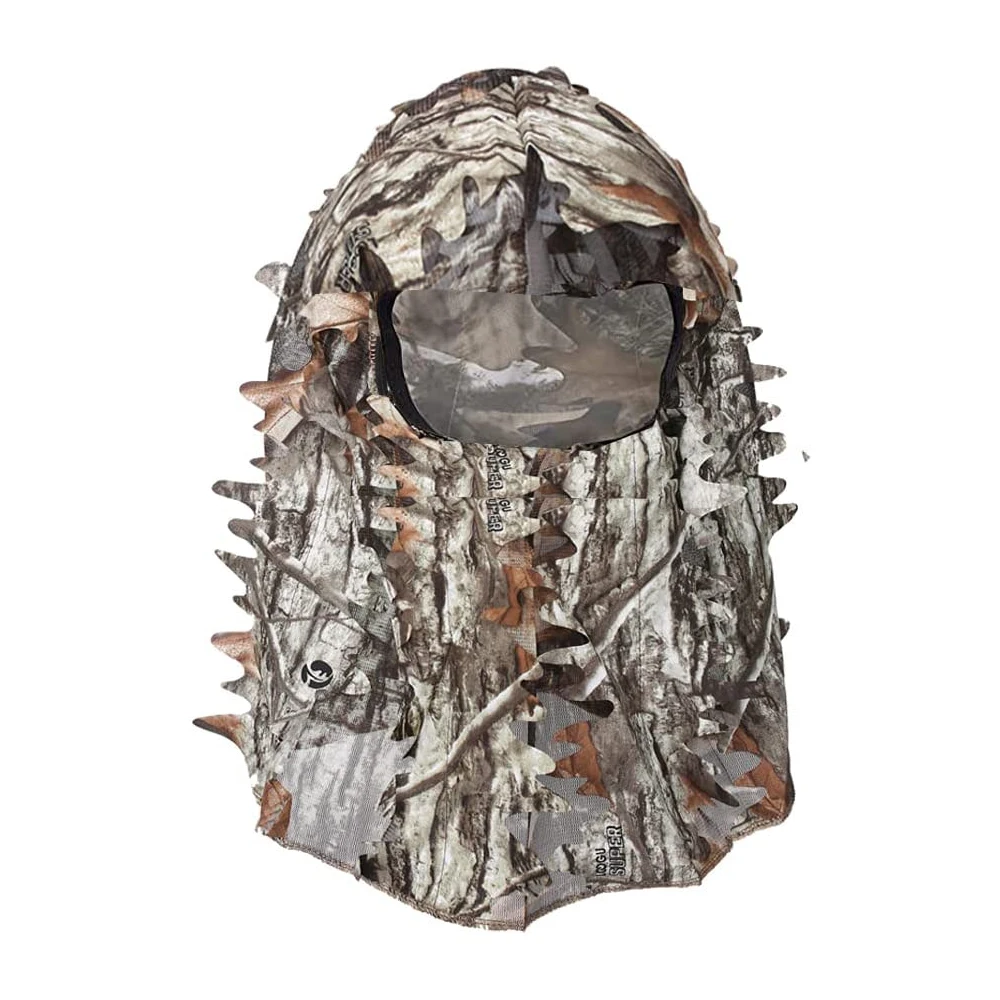 

Lightweight Camo Face Mask Hats Ghillie Camouflage Headwear 3D Leafy Full Cover Head Hood Turkey Hunting Accessories