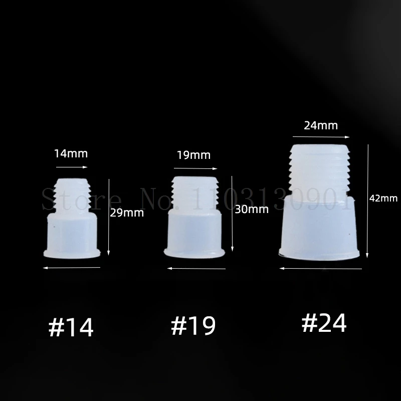 Lab14# 19# 24# Anti Mouth Silica gel/ Rubber Stopper Reverse Thread Cap Rubber Thread Flap Stopper Slicone Screw Sealing Plug lab bottle stopper