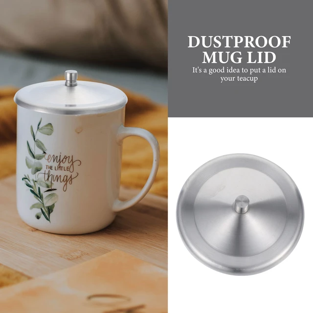 Cup Cover Lid Mug Coffee Lids Covers Stainless Steel Drink Metal