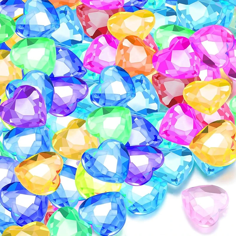 

60Pcs 25MM Heart Shaped Gems Pirate Treasure Diamonds Party Favors For Kids Birthday Novelty Gifts Juguetes Divertidos
