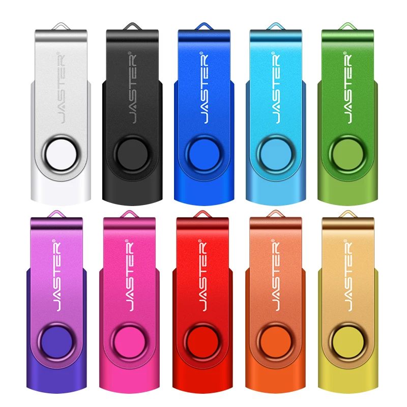 10 Chiavette USB 2.0 Da 64GB/32GB In Metallo Colorato, Personalizzabili Con Logo, Con Catena