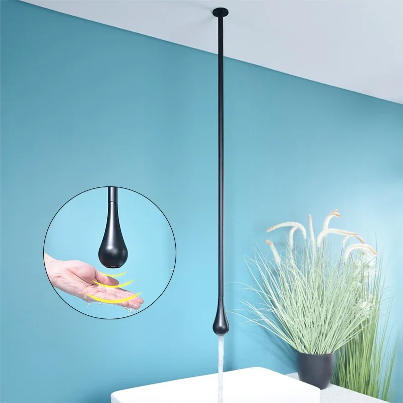 

Sensor/Non Sensor Water Drop Taps Bathroom Bathtub Hang Ceiling Faucet Solid Brass Ceiling Basin Faucet Wall/Deck Mounted Tub