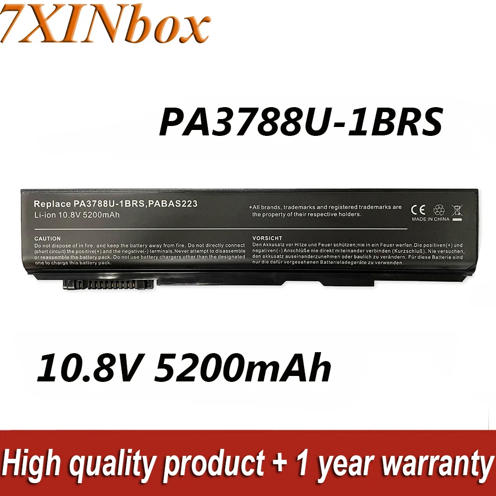 

7XINbox 5200mAh PA3788U-1BRS 10.8V PABAS223 PA3786U-1BRS Laptop Battery For Toshiba Satellite Pro S500 S750 Tecra A11 M11 B450