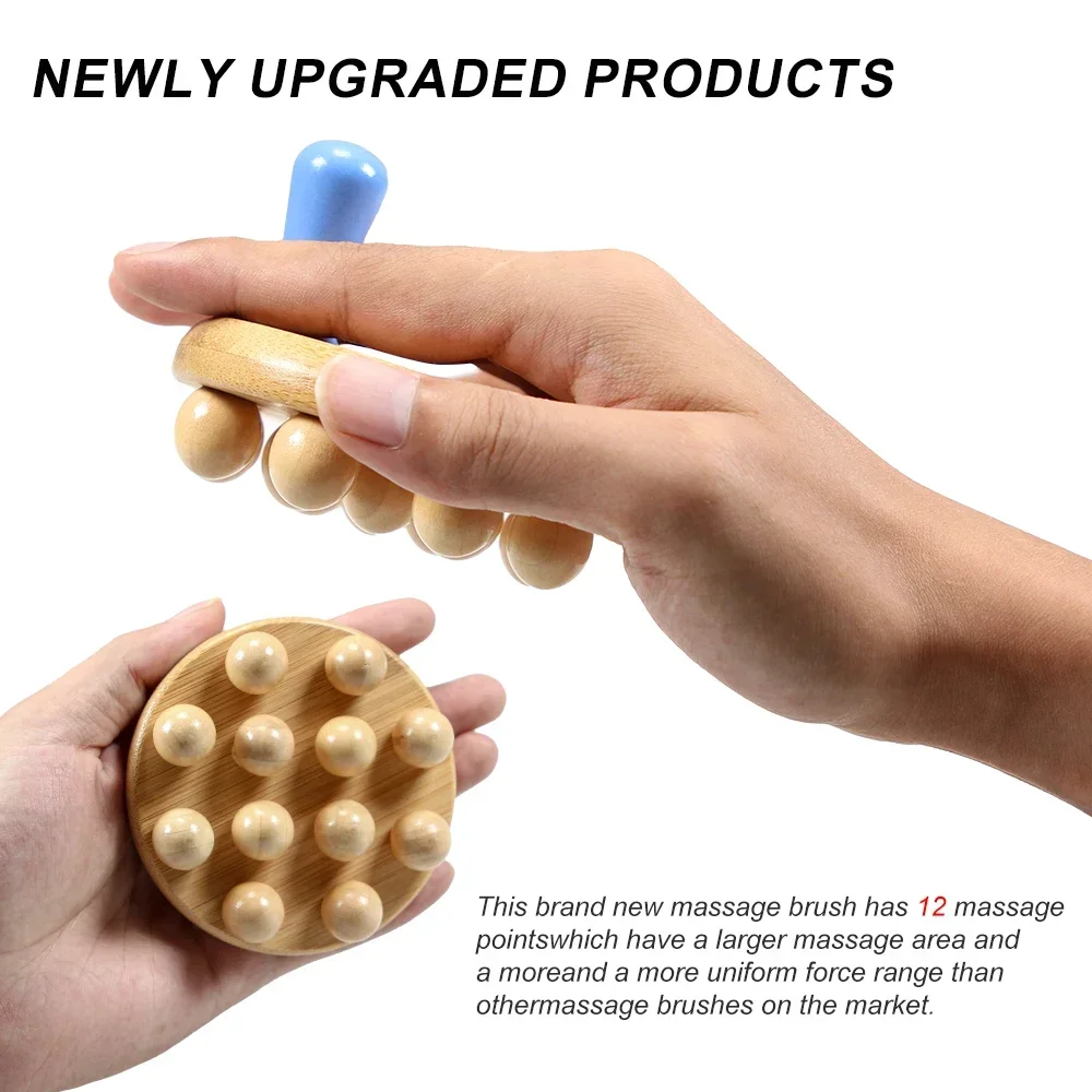 Wood Therapy Massage Tools,Professional Wooden Massage Body Brush for Cellulite Remover,Body Shaping,Lymphatic Drainage Massager