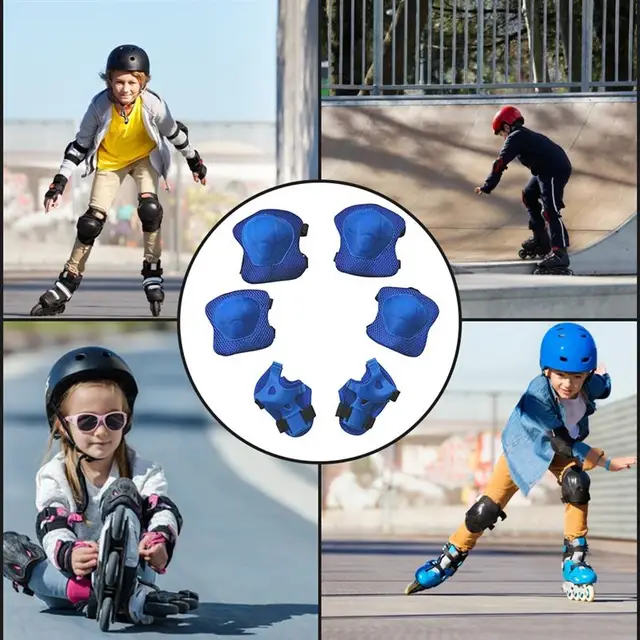 6Pcs/set Protective Gear Set Kids Skating Knee Pads Elbow Pad Wrist Hand Protector Child Cycling Safety Protective Guards 3