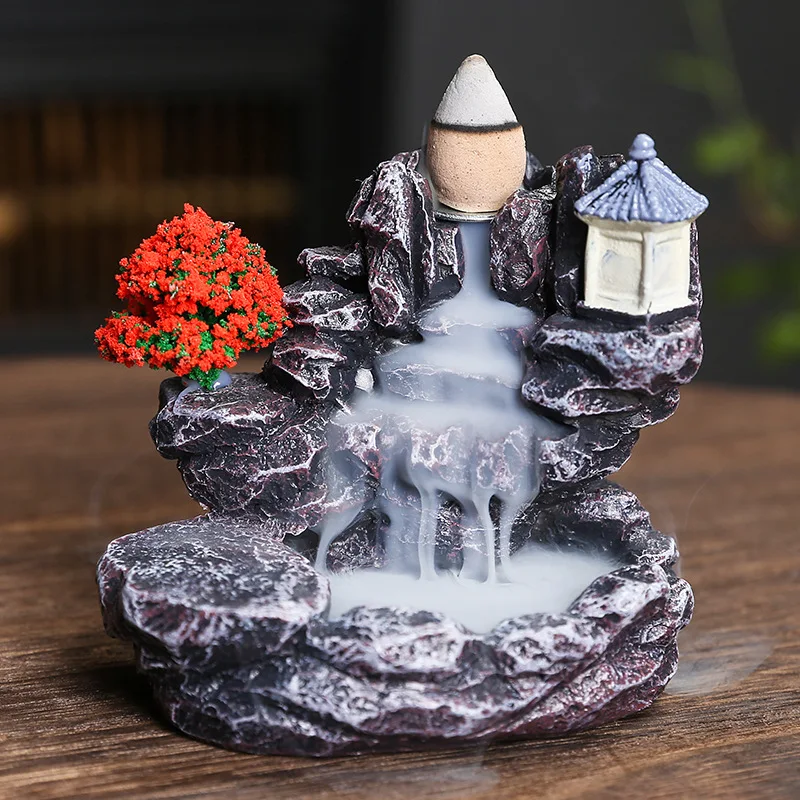 Backflow Incense Holder Waterfall Incense Burner Home Decor Aromatherapy Ornament Incense Cones with Backflow Incense Cones 1