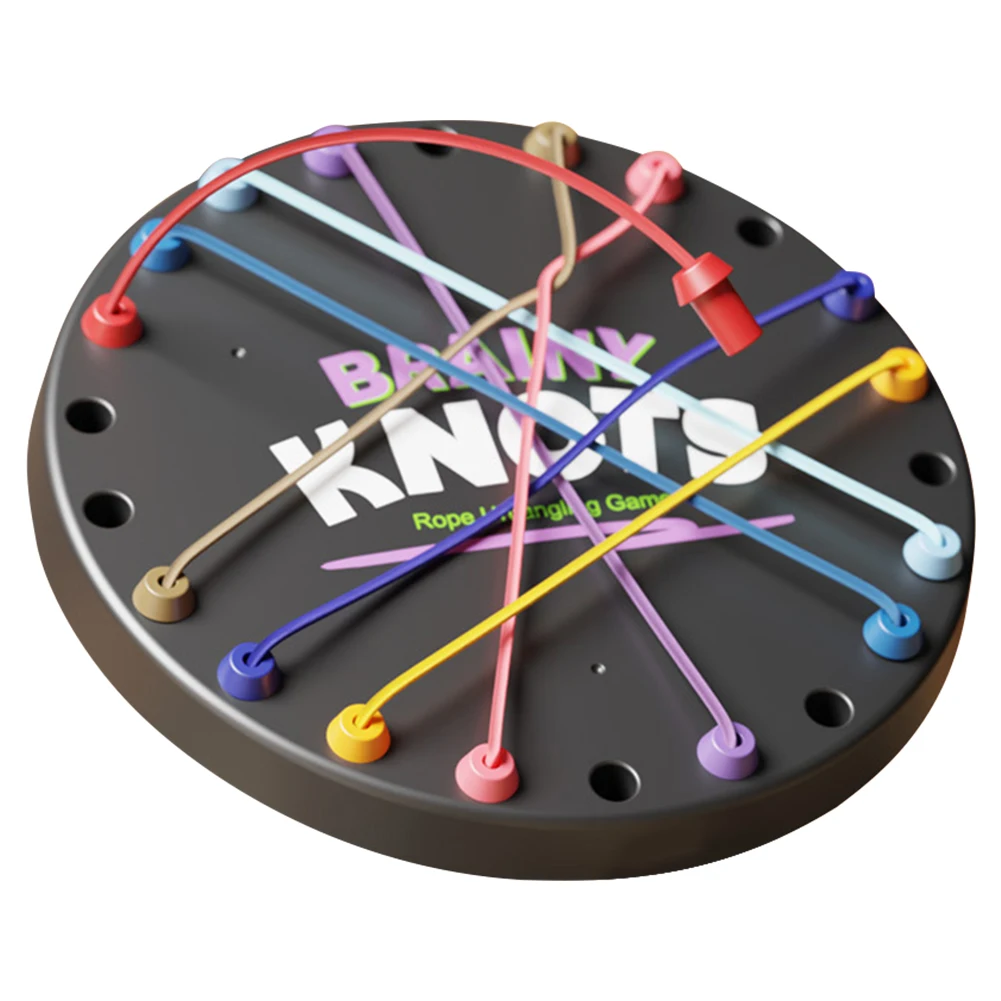 Knots Rope Untangling Game Interactive Twisted Rope Sorting Board Game 3 Level String Solution Lacing Toys for Parents Children
