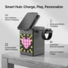 Magnetic 6-in-1 Fast Wireless Charger with Bluetooth Speaker, Digital Clock & Pixel Display, Compatible with MagSafe iPhone, App