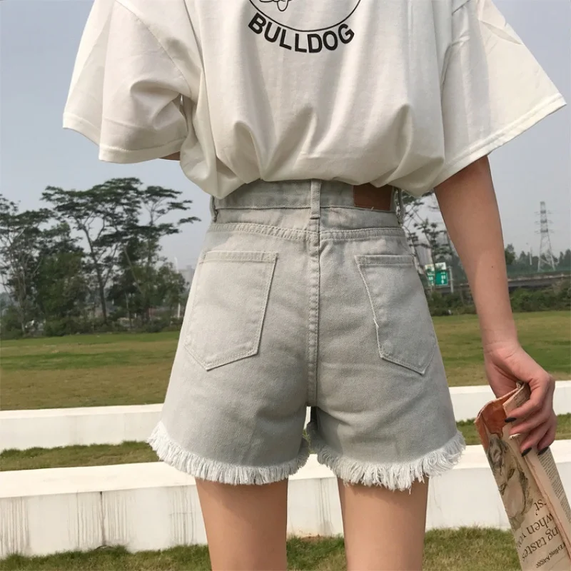 

2022 Summer Women Hot Pants Short Jeans Shorts Cotton Street Korean Design High Waist Soft Beach Wear