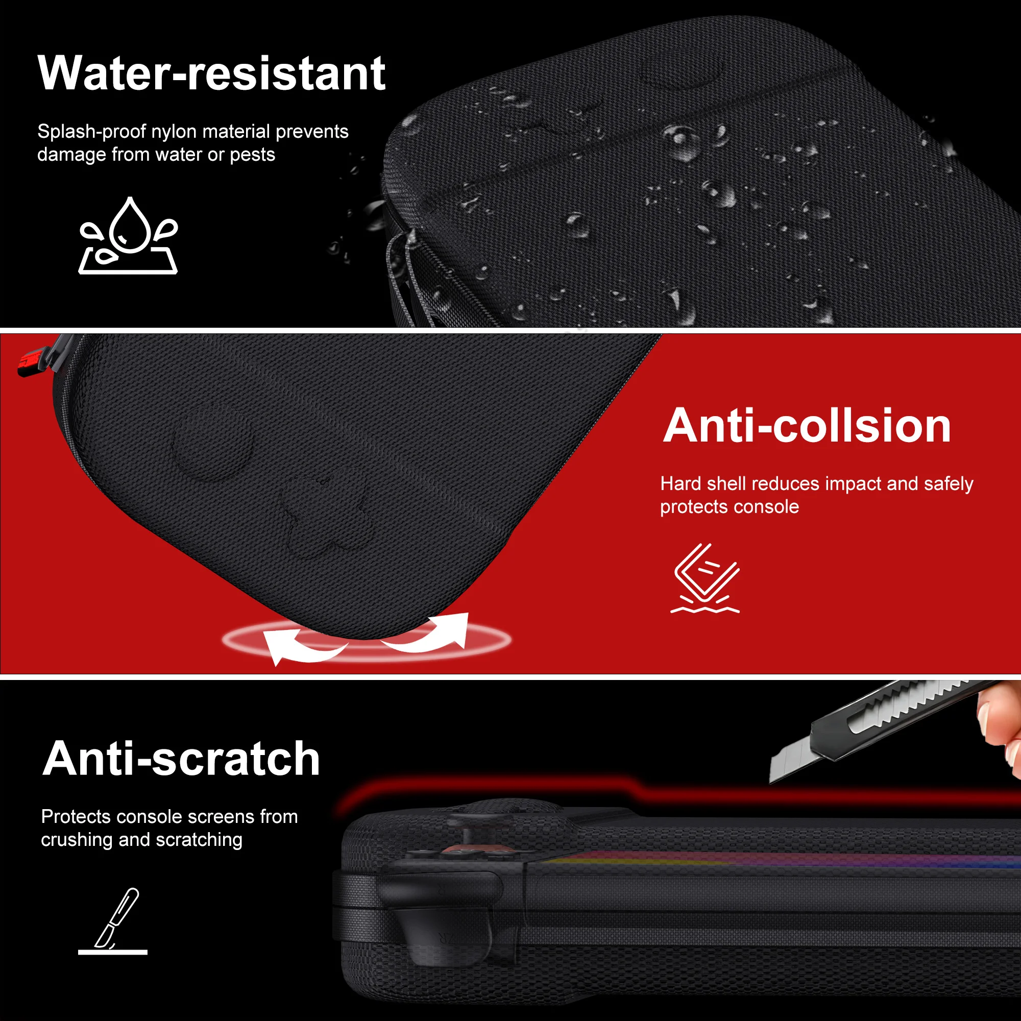 스위치 2 [7.9인치] 2025용 휴대용 케이스 - 보호용 하드 쉘 휴대용 여행용 케이스 파우치