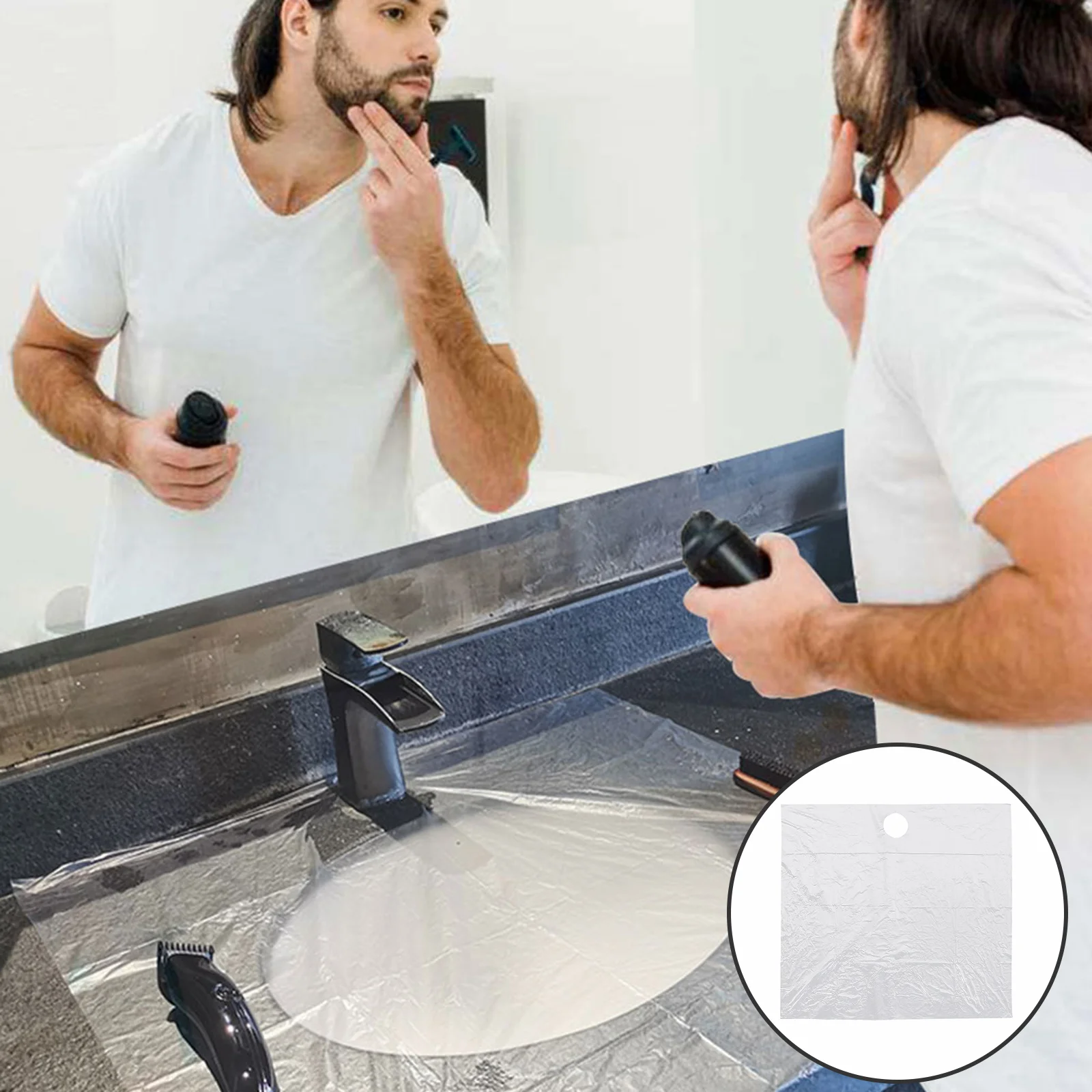 

20 Pcs Apron Beard Organizer Man Catcher Portable Catchers for Shaving Pe Trimming Supplies Sink Guards Convenient