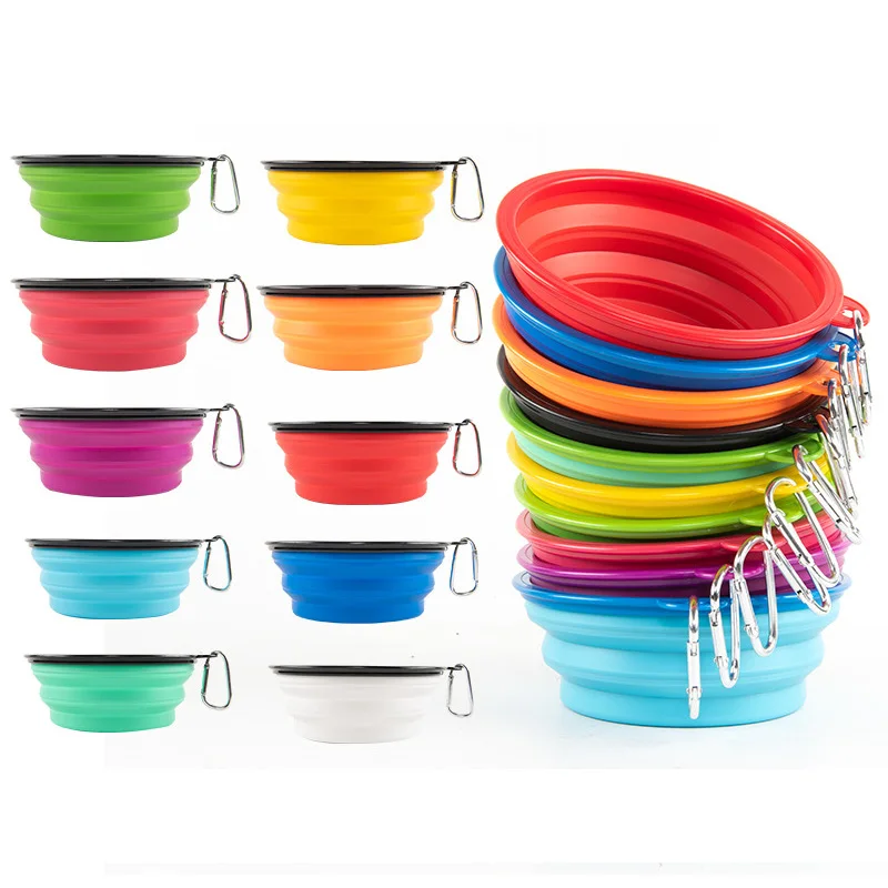 1000ml Large Collapsible Dog Pet Folding Silicone Bowl Outdoor Travel Portable Puppy Food Container Feeder Dish Bowl 1