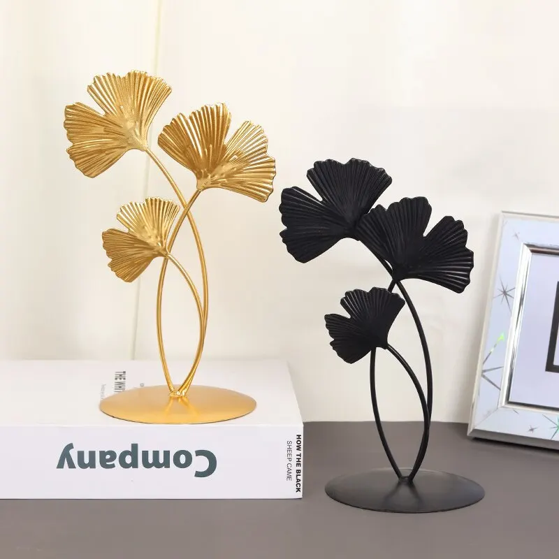 1pc Gold Ginkgo Leaf Iron Crafts Decoration 1