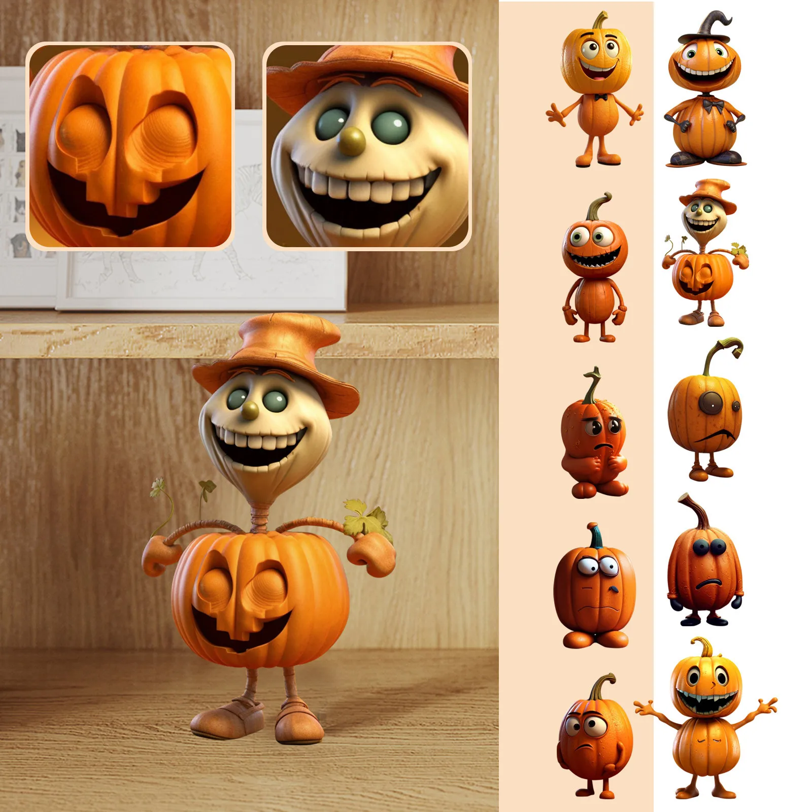 

Аксессуары для улицы в виде тыквы на Хэллоуин, украшения для дома и гостиной, искусственная Тыква из смолы, поделки, украшения для стола, патио, сада