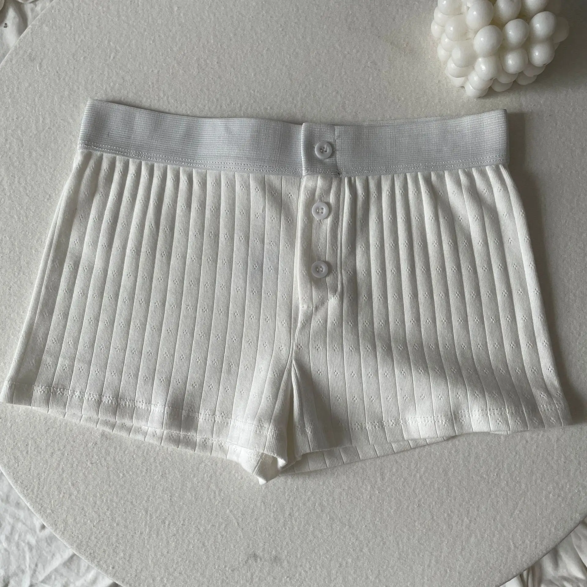 Eyelet white shorts