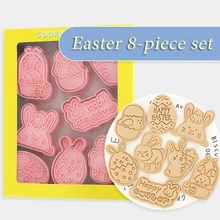 

8/10Pcs Easter Plastic Cookie Cutter Rabbit Egg Biscuit Cutter 3D Cartoon Bunny Molds Baking Tools Easter Party DIY Decoration