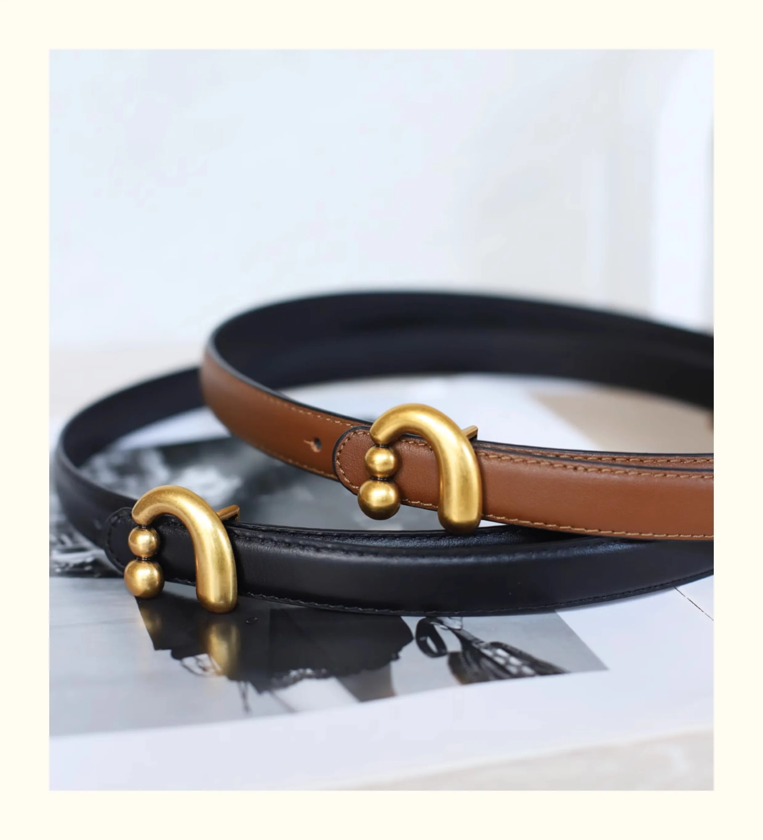 New Genuine Leather Womens Belts for Jeans Dress Gold