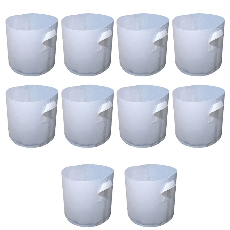 

10pcs Nursery Bags Plant Biodegrade Non-Woven Plant Grow Bags Fabric Seedling Pots Bags Plant Home Garden Supply 45BE